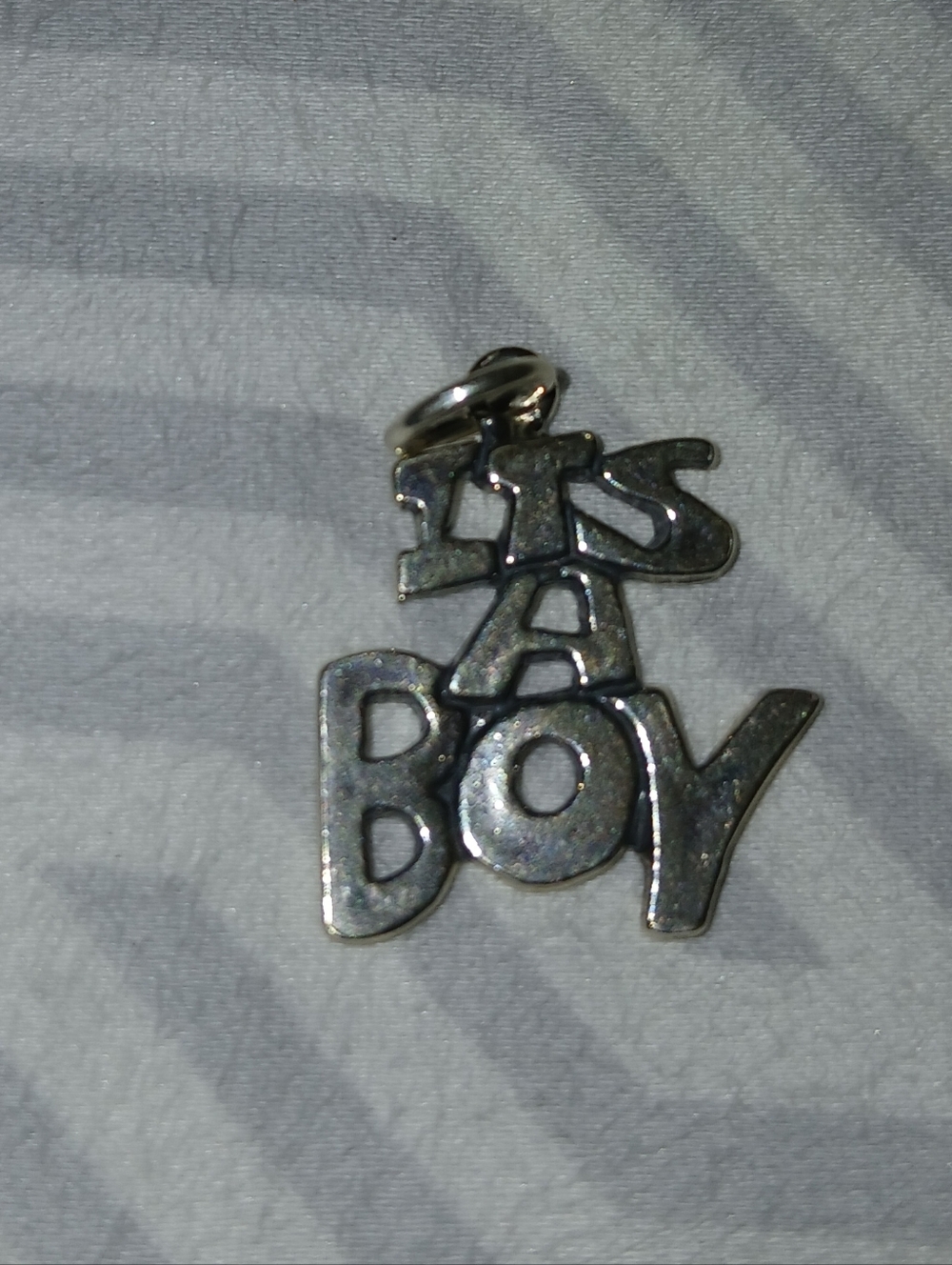 Its A Boy Heart Charm Sterling Silver Baby Shower Gender Reveal